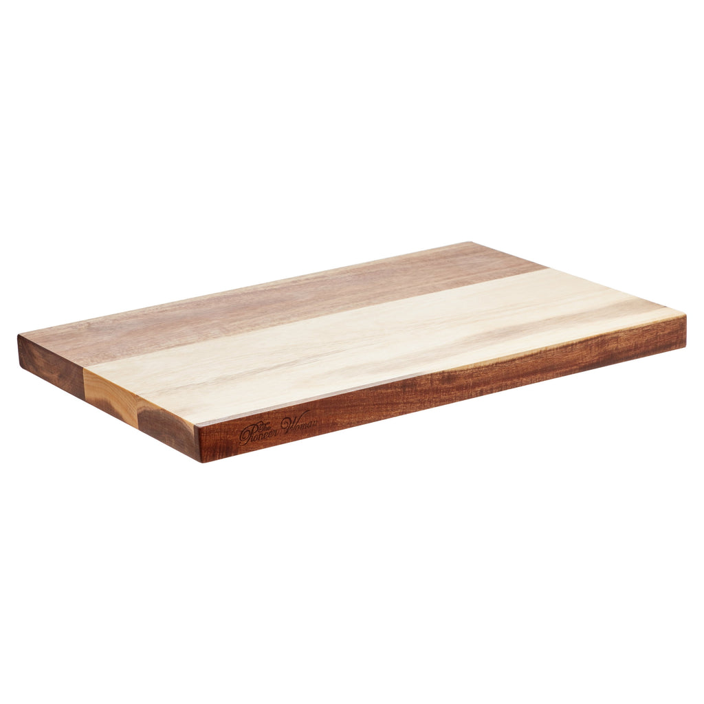 The Pioneer Woman Cowboy Rustic 12" x 18" Acacia Wood Cutting Board, Brown