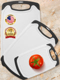 Kitchen Cutting Board Set (3 Pack) W/ Juice Groove, Non-Slip Boards for Safe Meat & Vegetables Chopping by EcoEarth